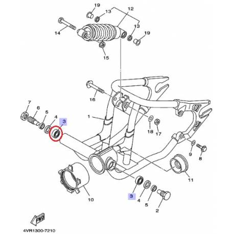 Roulement de bras arrière pour moto Yamaha XJ900 1983 2002 XV100 1986 1988