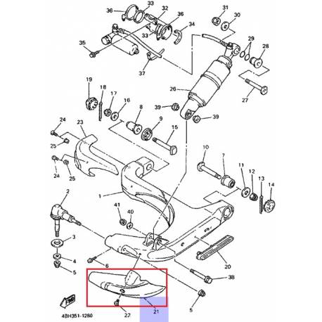 Couvercle externe de direction pour Yamaha GTS1000 1994