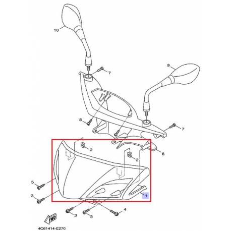 Couvercle compteur noir mat pour Yamaha XC125 2007 2012