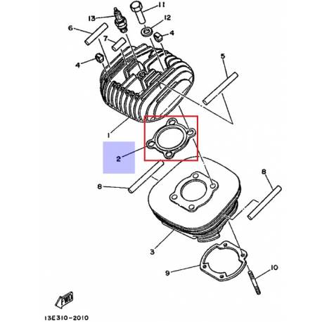 Joint de culasse Yamaha TY125 1989
