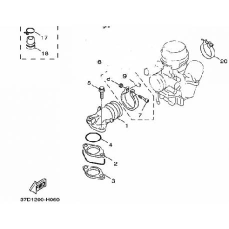Joint d’échappement Yamaha YW125 2011