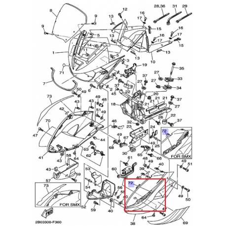 Embleme gauche TDM900 2007 2008 Yamaha