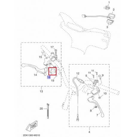 Commutateur de levier XP500 2001 2013 YN50 2012 2013
