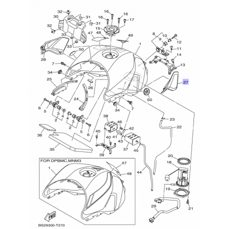 Cache de réservoir MT09 2014-2019