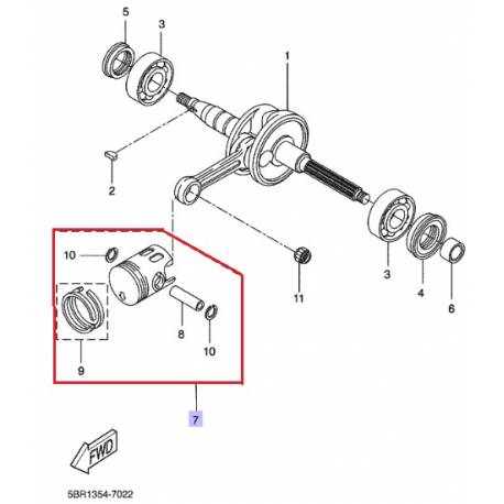 Roulement de bielle CW50 2003 Yamaha 