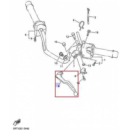 Levier d'embrayage TDM850 1991 2001 FZX250 1991