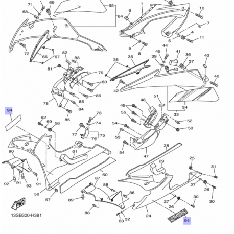 EMBLEME "YAMAHA" OR R1-R6 (Vendu la paire)