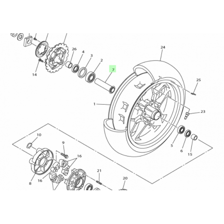 ENTRETOISE ROUE ARRIERE R1 2015-2020