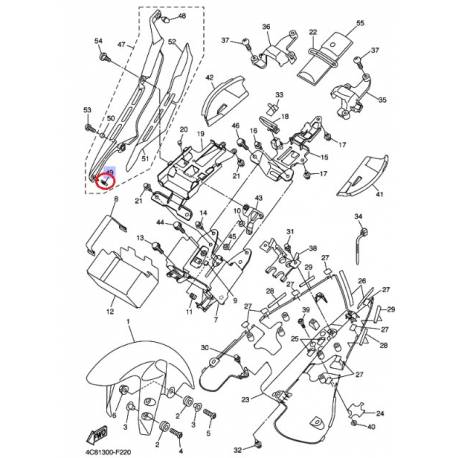 Crochet de pare boue Yamaha YZF-R1 2007 2008