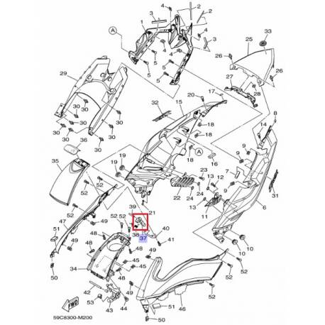 Crochet de selle Yamaha XP500 2009 2013 