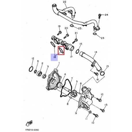 Joint torique de raccord FZ750 1985 1987 FZR1000 1987 Yamaha