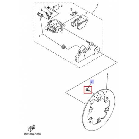 Boulon Yamaha XTZ660 2005 2012 DT125 2005 2006 