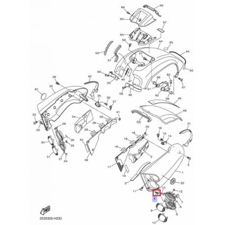 Boulon d’écope latéral Yamaha VMAX17 2009 2012 YBR125 2010 2012 