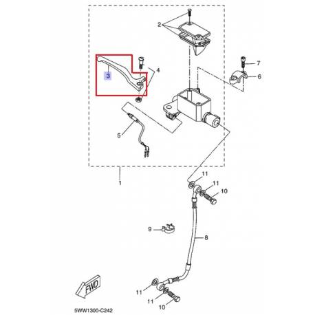 Levier de frein avant CW50 2003 2013 EW50 2000 2011