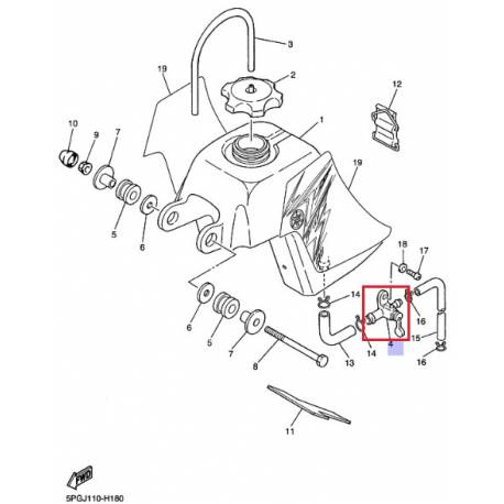 Robinet à essence PW50 1988 2010 Yamaha