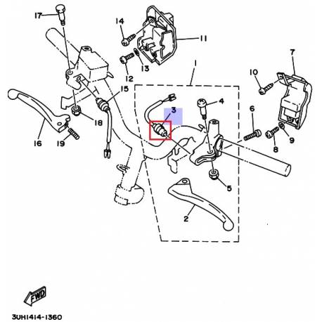 Contacteur de feux stop Yamaha XC150 1997 XC125 1994 1999