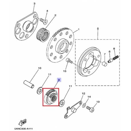 Pignon intermédiaire Yamaha DT125 1991 2006 TZR125 1992 1997 