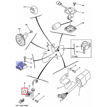 Joint torique de contacteur point mort Yamaha T105 1996