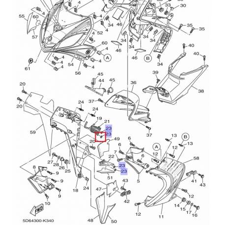 Écrou ressort de protège jambes Yamaha T80 1986 DT80LC 1986 1992