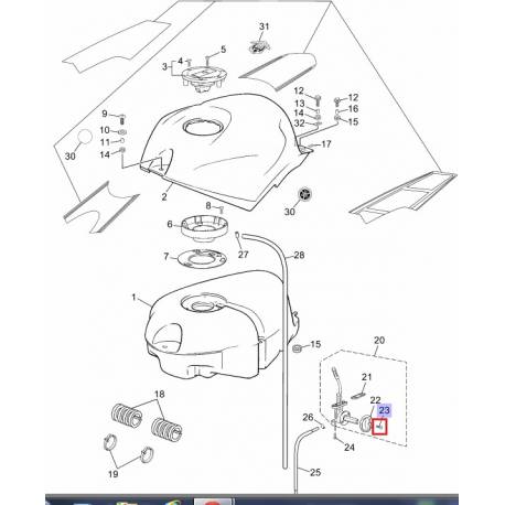 Boulon de robinet à essence Yamaha TZR50 2003 2012