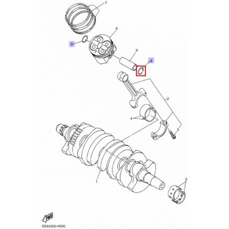Circlip d'axe de piston Yamaha YZ250 2012 2013 FZ6 2004 2009