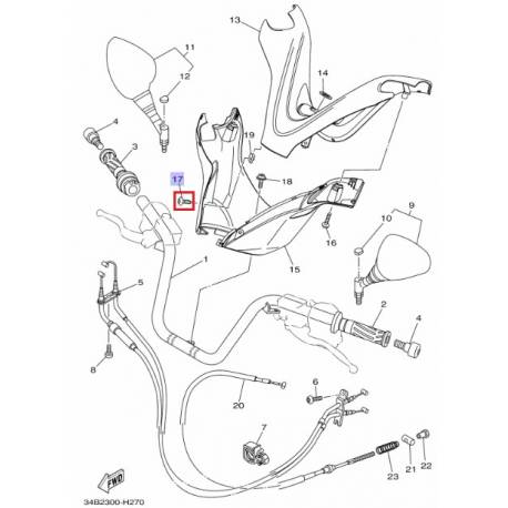 Vis de couvercle guidon Yamaha XP500 2001 2013 YP400 2004 2011 