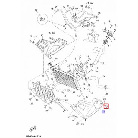 Vis de couvercle radiateur XT660 2008 2012 WR125 2009 2013 Yamaha 
