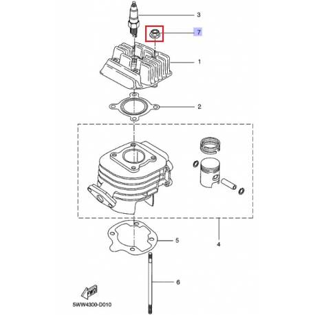 Écrou de cylindre Yamaha XP500 2008 2013 NS50 2013