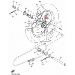 Écrou autobloquant roue arrière XT660 1986 2012 