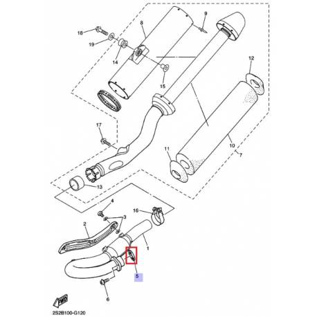 Joint de coude d’échappement WR450 2003 2013 TDM900 2004 2010 Yamaha  