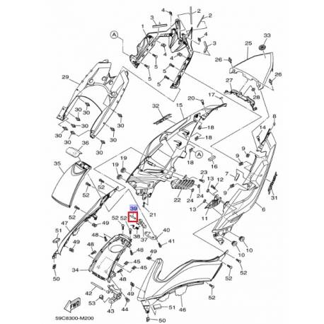 Axe de trappe à essence XP500 2001 2013 YP250 1996 1999 Yamaha