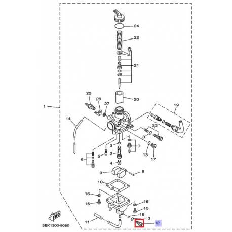 Plot de vis de carburateur XT125 1988 1991 SR125 1989 2000 Yamaha 