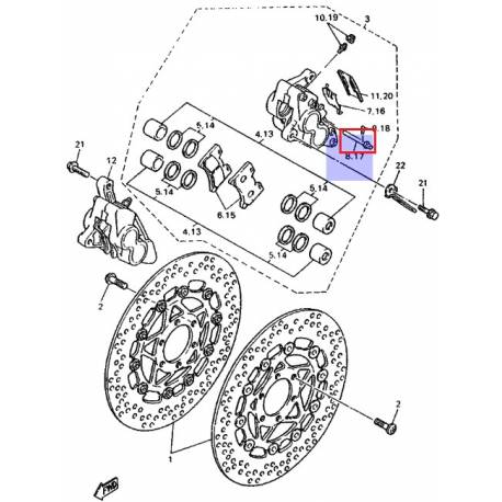 Goupille de plaquette XJR1200 1994 1996