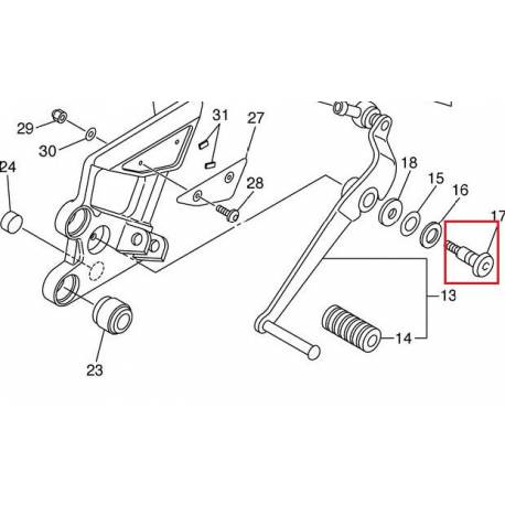 Boulon de sélecteur FZ6 2009 YZF-R6 2009 