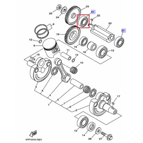 Roulement de pignon TZR125 1995 DT230 1997 1998