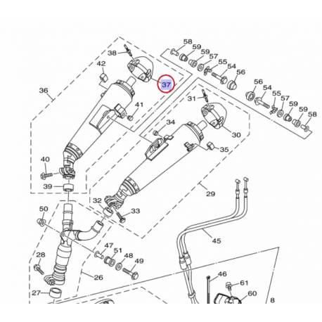Cache de silencieux Droit pour MT01 07-08
