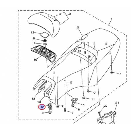 Crochet de selle pour YAMAHA Tmax 500 2008 à 2011 et Tmax 530 2012-2013