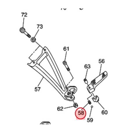 Ressort repose pied tous modèles YAMAHA