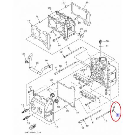 Goujon de cylindre pour Yamaha Tmax 530 2012-2013