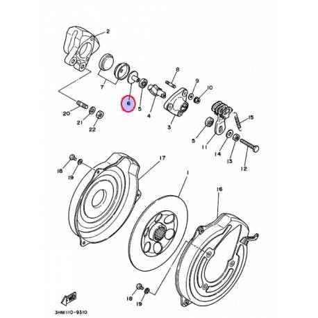 Piston d'étrier de frein arrière pour quad YAMAHA YFM200DX 89-90, YFM250 90, YFM350FW 89-95 ...
