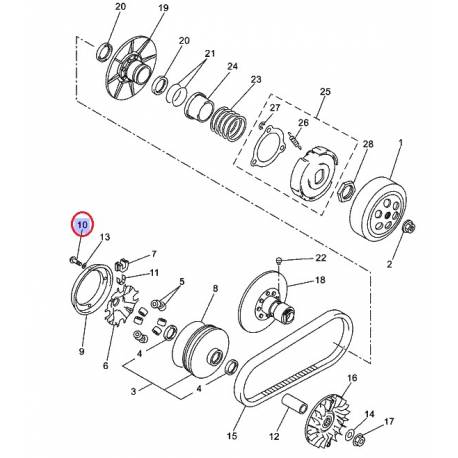 Vis de variateur pour YAMAHA Xmax 250 05-06