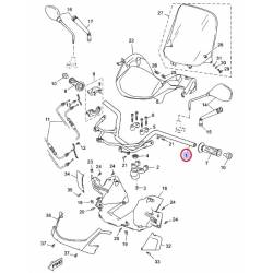 Guidon pour YAMAHA Xmax 125 2006 à 2009 et Xmax 250 2005 à 2009 