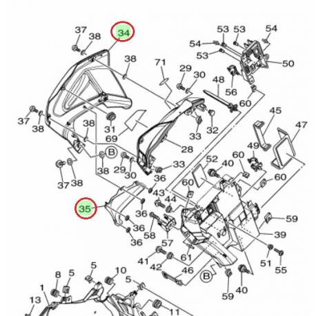 Panneau Droit + couvercle pour YAMAHA XT1200Z 2010 à 2013 