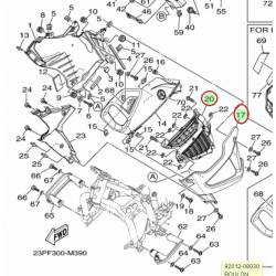 Panneau Gauche + grille sortie air pour YAMAHA XT1200Z 2010 à 2013