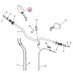 Rétroviseur Droit pour YAMAHA Xt660 Z 08-13, XT660R/X 04-13, MT03 06-12, YBR 125 05-06