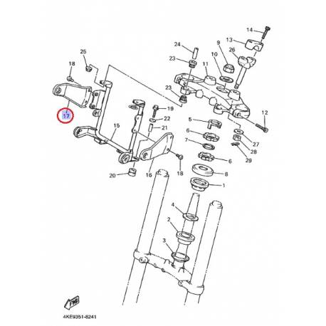 Pâte Droite de support de phare pour YAMAHA XJ600N 1998 à 2002
