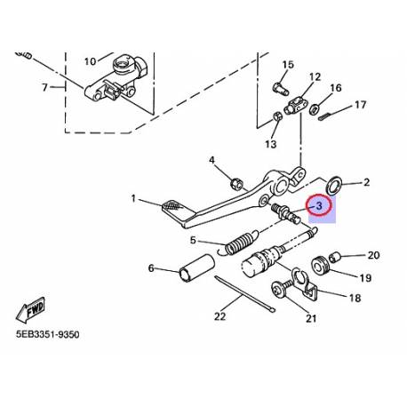 Goupille de pédale de frein pour YAMAHA YZF-R6 1999 à 2002