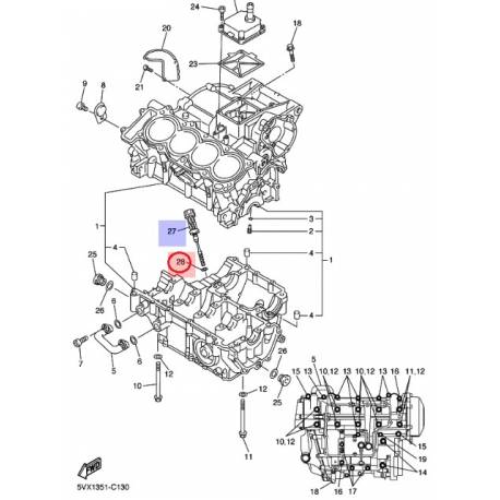 Joint de tirette de jauge de niveau d'huile pour YAMAHA FZ6 N/S 04-09, XJ6 N/S 09-13 et R6 99-05 