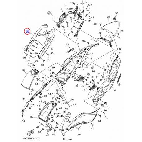 Passage de roue d'origine brut pour Yamaha Tmax 530 2012 - 2013