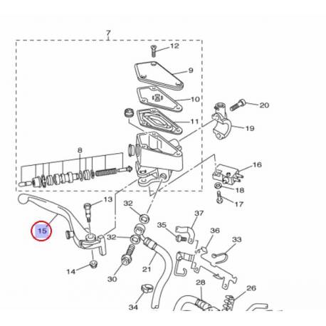 Levier de frein pour Yamaha Vmax 1700 de 2009 à 2013